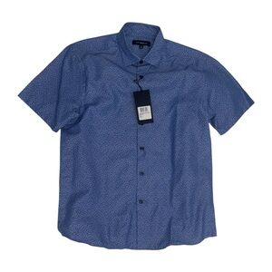 Men's Casual Blue Button Down Shirt